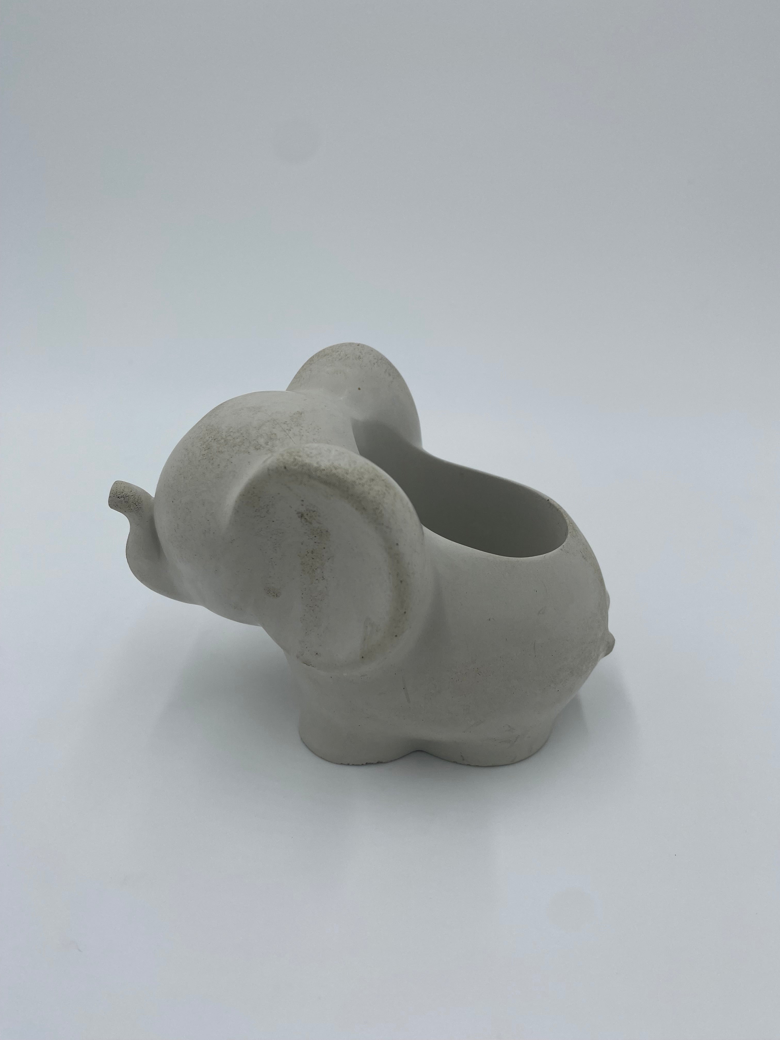 Concrete Elephant Planter with Succulent