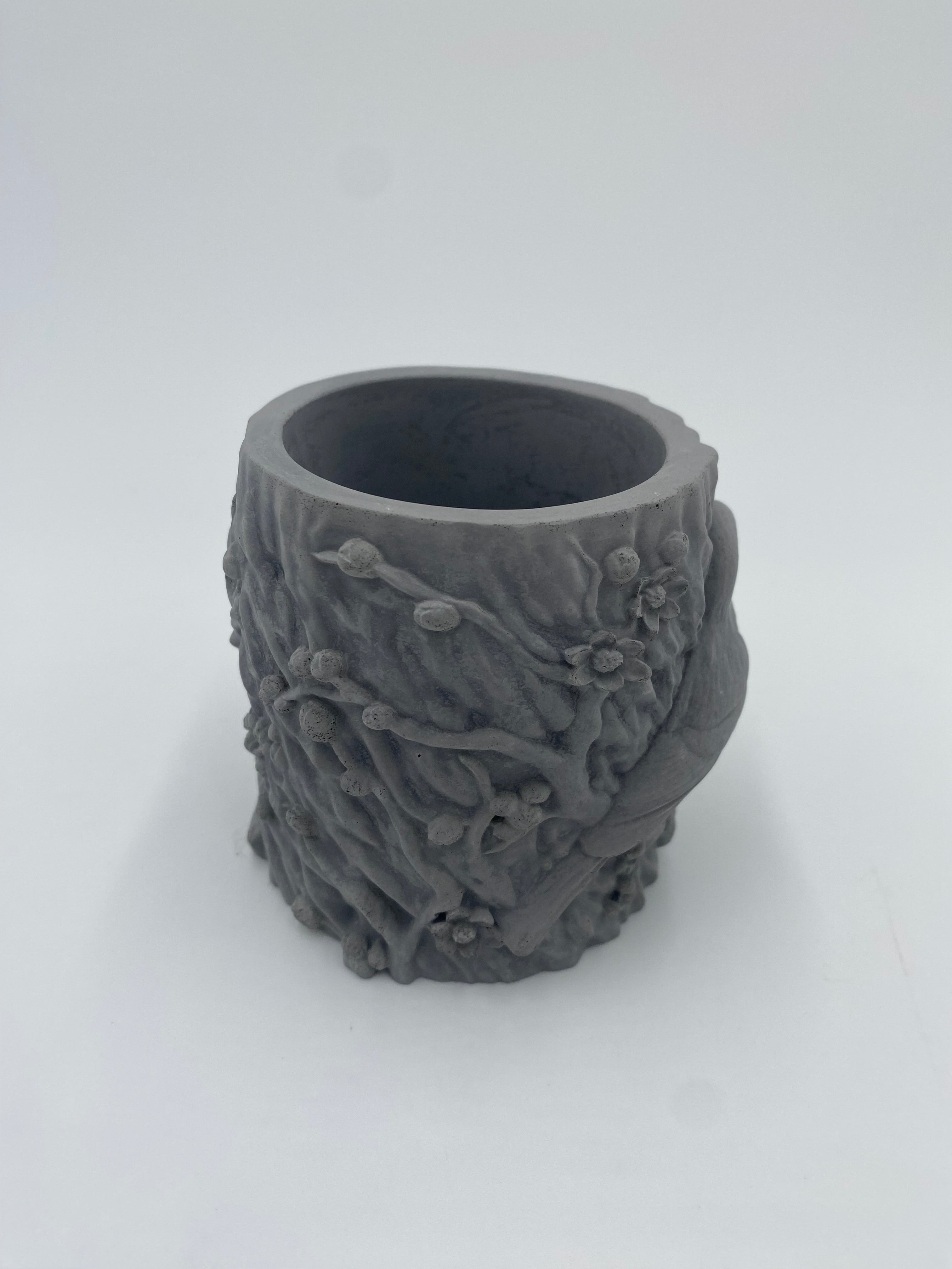 Concrete Bird Planter with Succulent