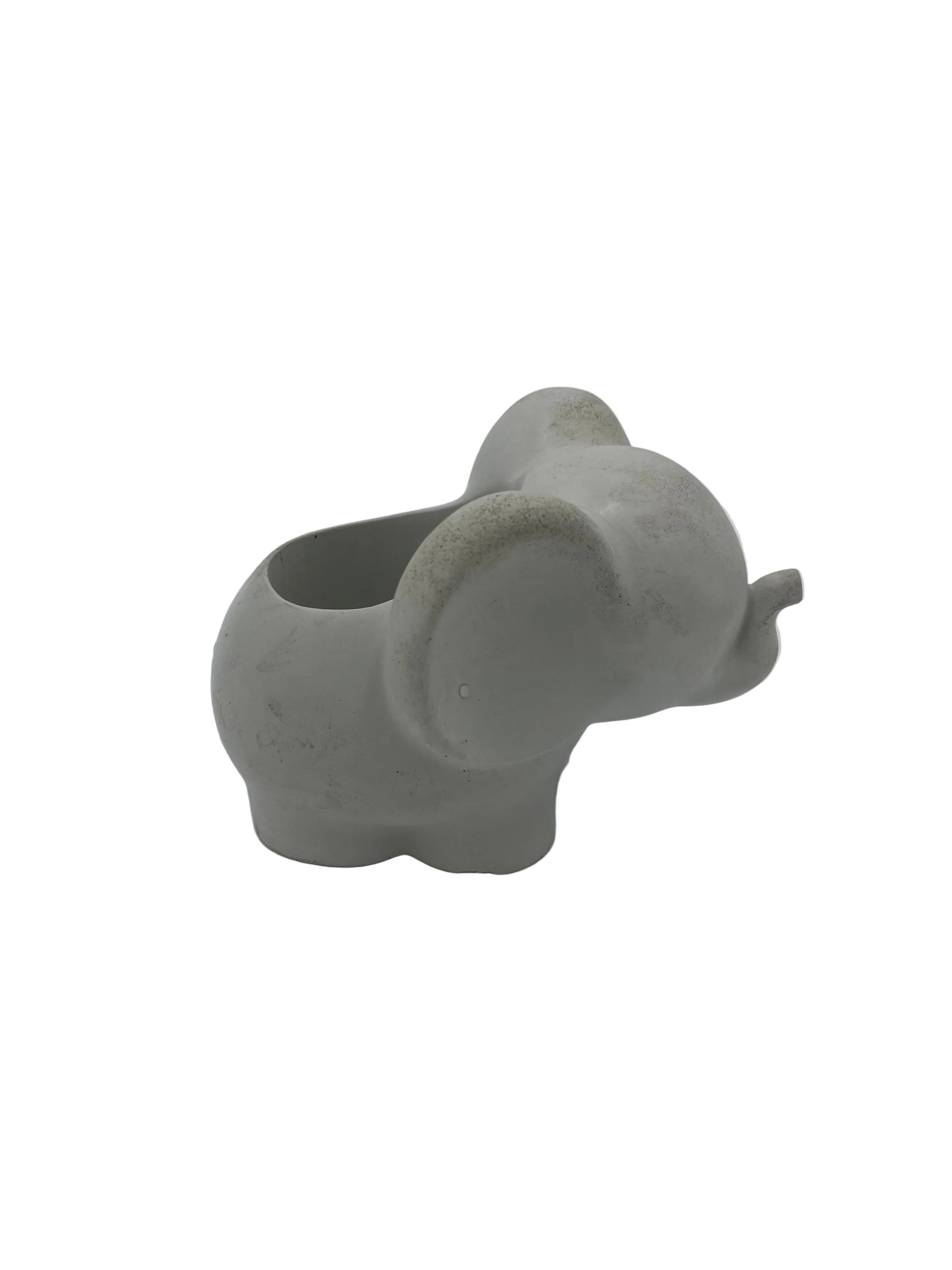 Concrete Elephant Planter with Succulent