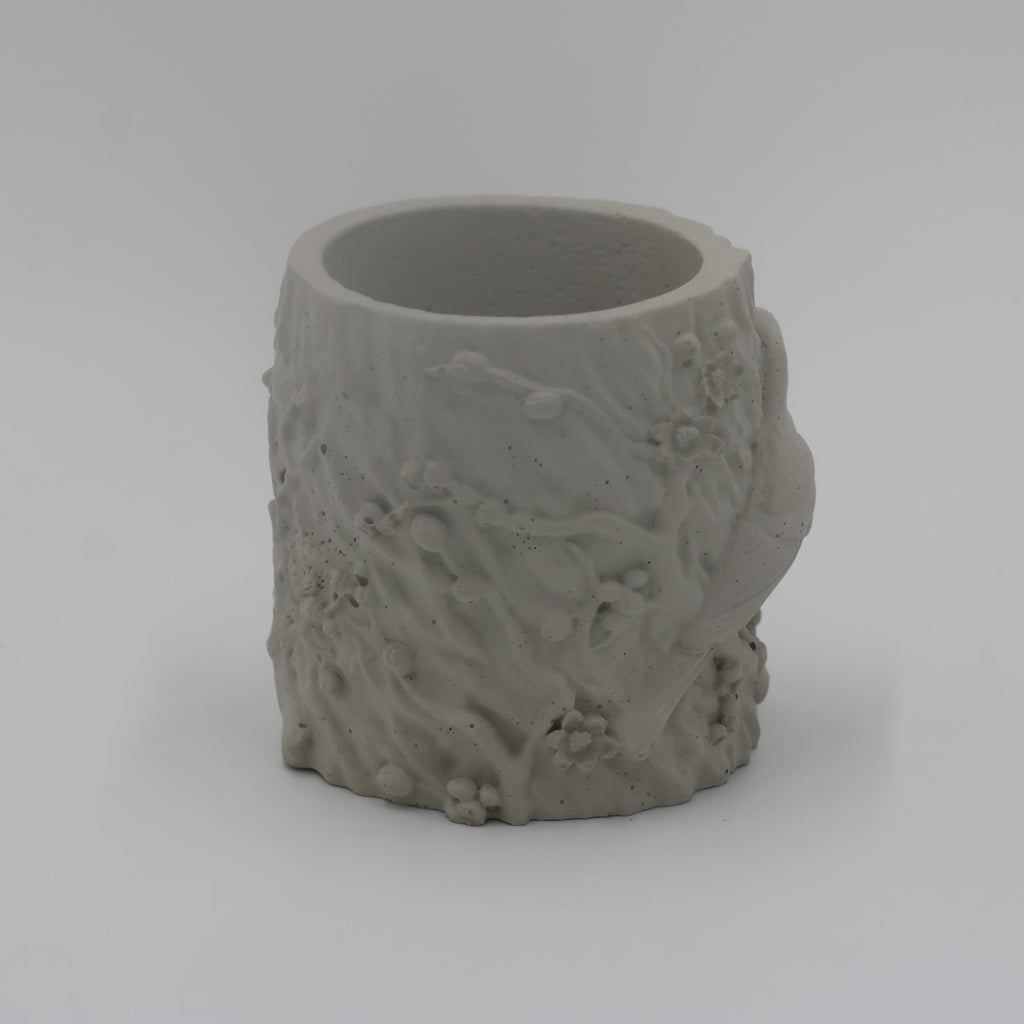 Concrete Bird Planter with Succulent